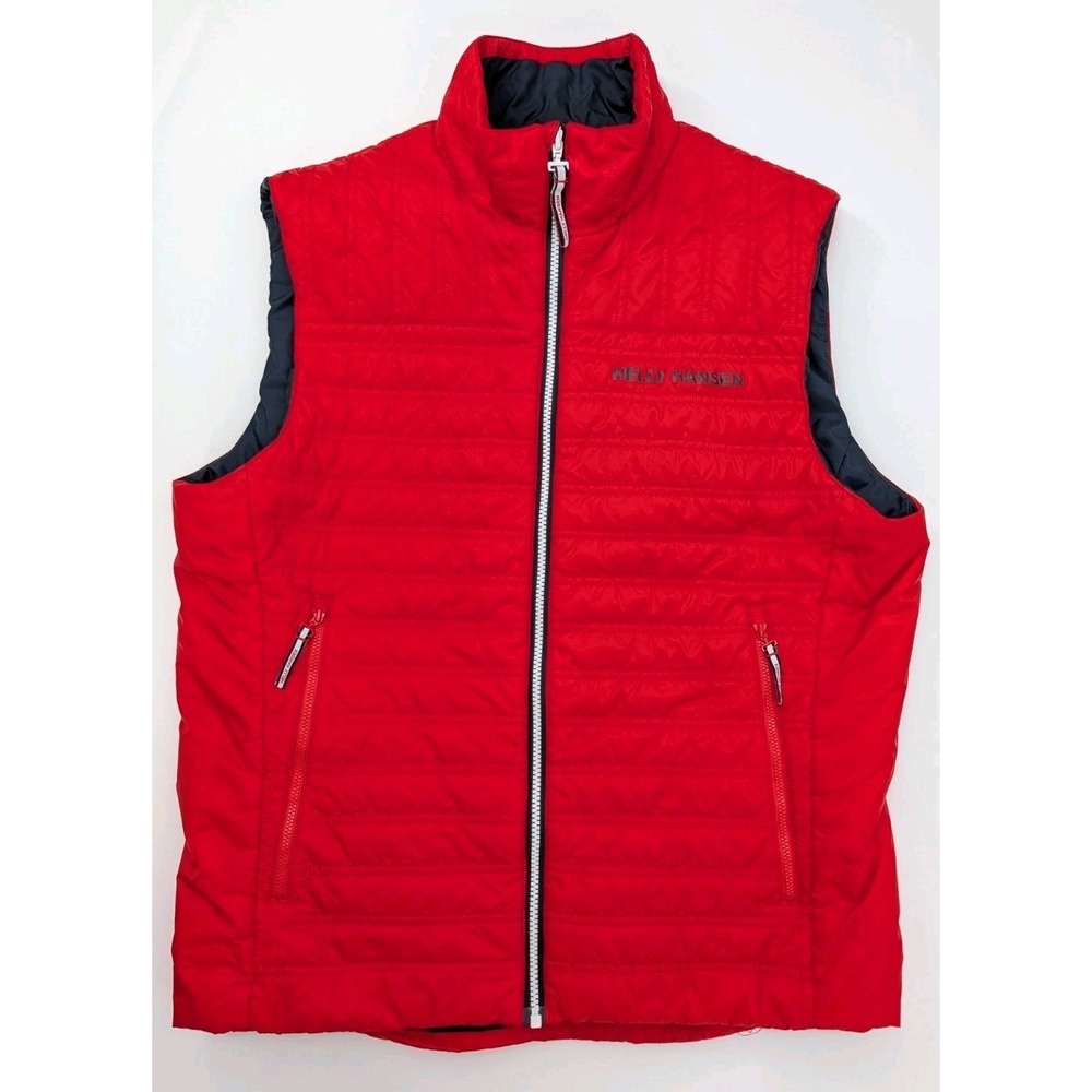 Helly Hansen Primaloft Puffer Vest Mens Size XL Red Full Zip Outerwear